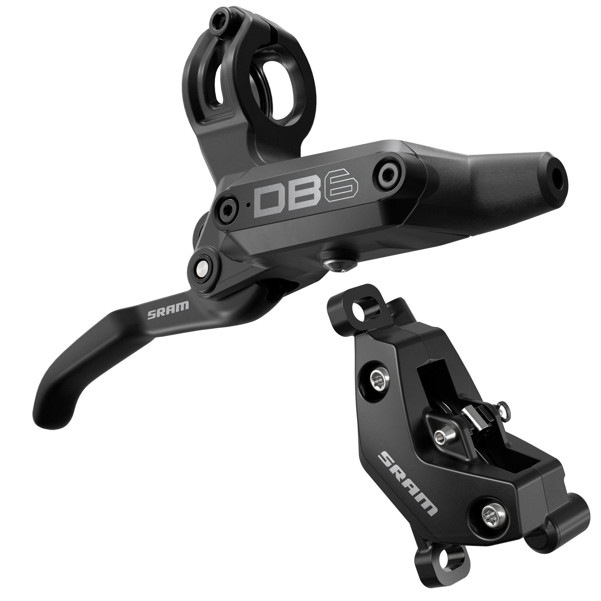 SRAM DB6 Disc Brake Lever - Left Front Rear 2000mm Hose Post Mount 4-Piston Aluminum Lever Diffusion BLK A1