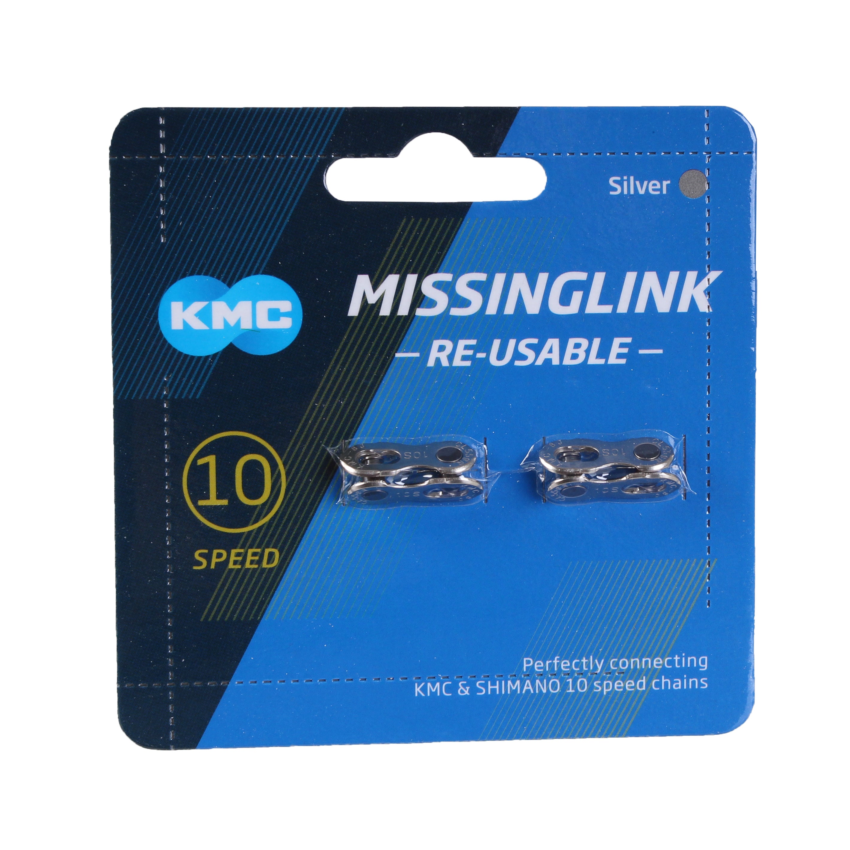 KMC MissingLink CL559R Connector - 10-Speed Reusable Silver 2 Pairs/Card