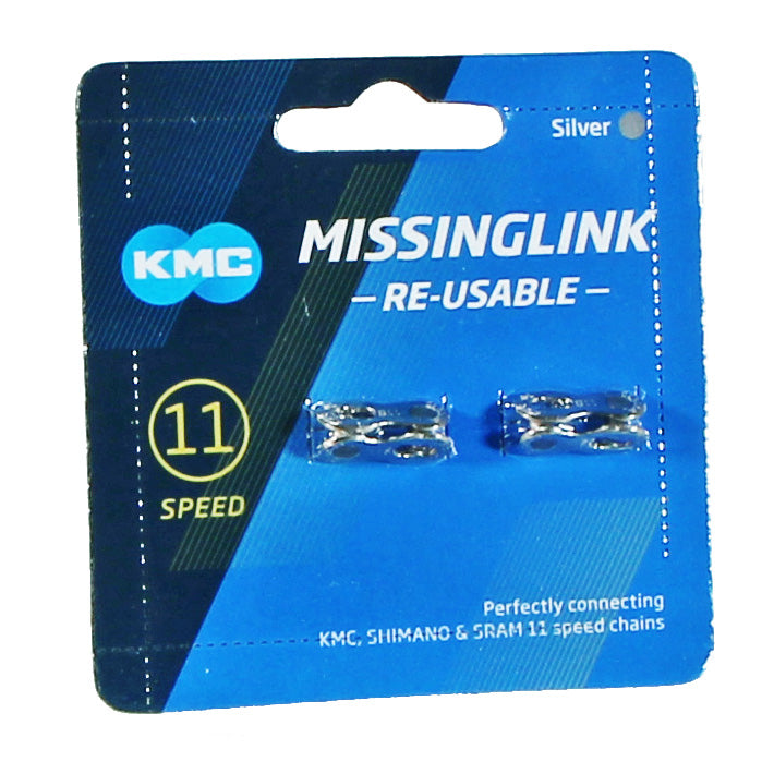 KMC MissingLink-11 Connector - 11-Speed Reusable Silver 2 Pairs/Card